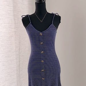 WINDSORSTORE STRIPPED BODYCON MIDI DRESS